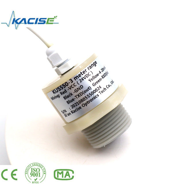 RS485 আউটপুট IP68 জলরোধী ক্ষয় প্রতিরোধী PTFE অতিস্বনক স্তর সেন্সর KUS550