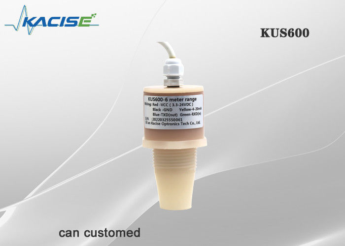 KUS600 IP68 ওয়াটারপ্রুফ আল্ট্রাসোনিক ওয়াটার লেভেল সেন্সর 0.6m-5m রেঞ্জ এবং PVDF কেসিং সহ
