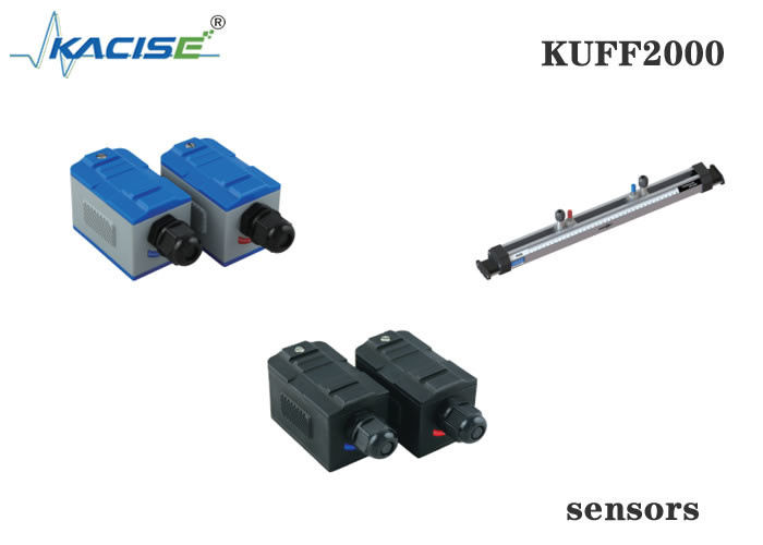 KUFF2000 Clamp On Ultrasonic Flow Meter Main Unit And Sensor Fixed On Pipe