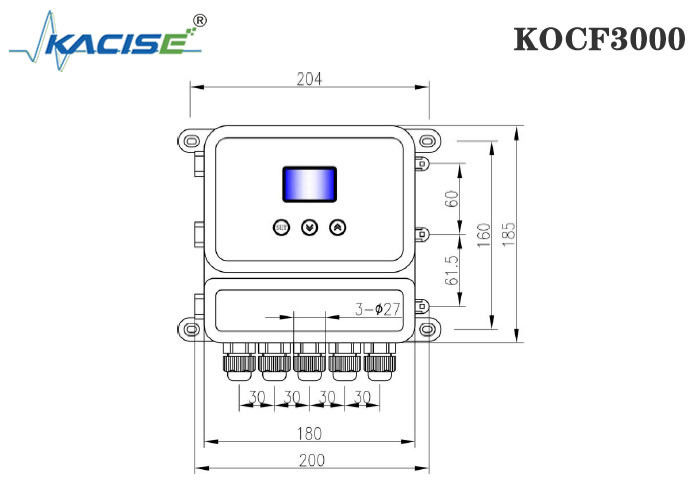 KOCF3000 আল্ট্রাসোনিক ওপেন চ্যানেল ফ্লোমিটার 0.5% পরিমাপের নির্ভুলতা এবং যোগাযোগহীন পরিমাপের জন্য MODBUS প্রোটোকল যোগাযোগ