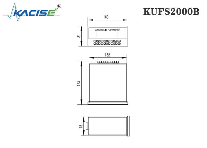 KUFS2000B প্যানেল মাউন্ট ইনসার্টিং আল্ট্রাসোনিক ফ্লোমিটার DN50-DN6000 পাইপ এবং RS485 MODBUS ইন্টারফেসের জন্য ± 1% নির্ভুলতার সাথে