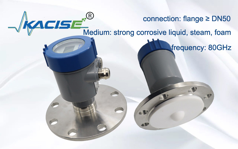 Kacise RS485 Radar Level Transmitter 80G Adjustable Frequency Radar Level Sensor 100m OEM