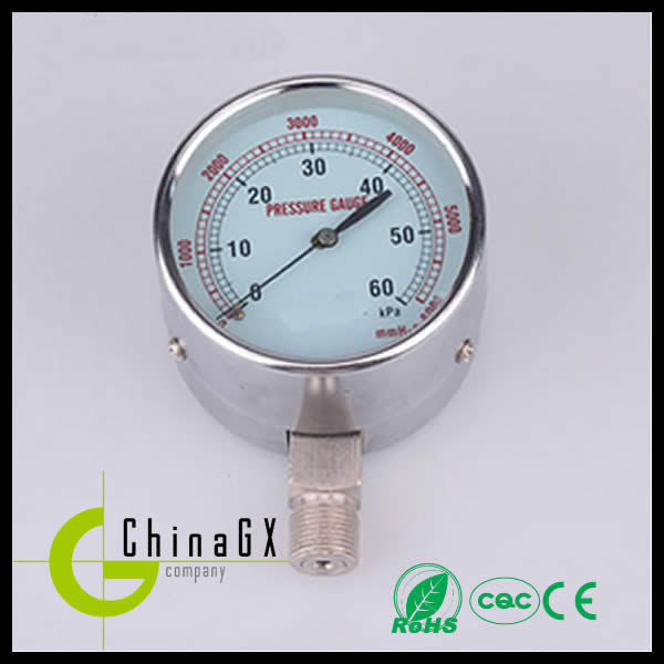 40mm To 150mm Fluid Level Meter Ss316 Pressure Gauge Corrosion Proof