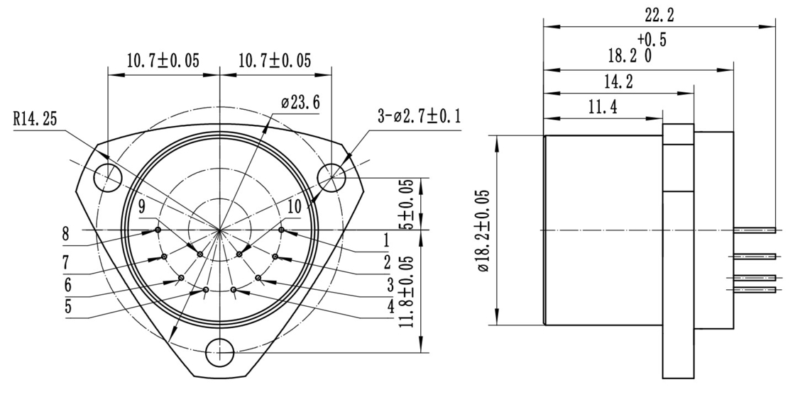 Small Size 18.2mm X23mm Accelerometer Sensor High Precision With Bandwidth 800-2500 Hz