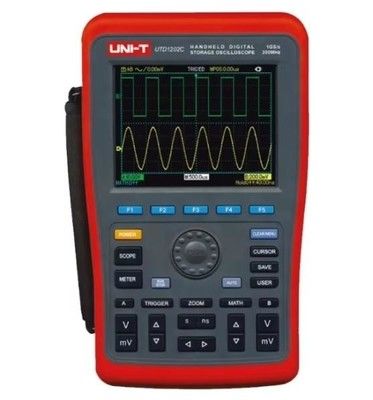 UNI-T UTD1202C প্রো হ্যান্ডহেল্ড ডিজিটাল স্টোরেজ অসিওলোস্কোপ - 200MHz, ডুয়াল চ্যানেল, কালার ডিসপ্লে