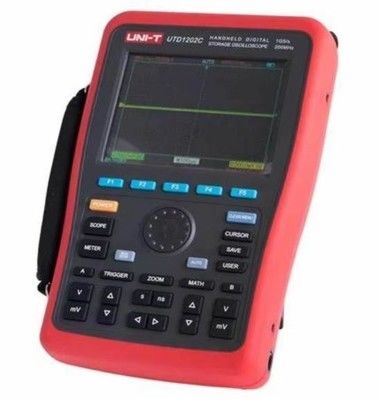 UNI-T UTD1202C প্রো হ্যান্ডহেল্ড ডিজিটাল স্টোরেজ অসিওলোস্কোপ - 200MHz, ডুয়াল চ্যানেল, কালার ডিসপ্লে