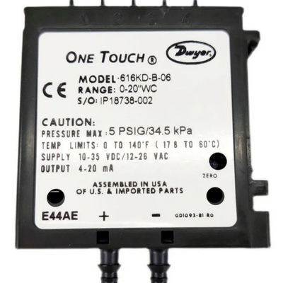 Dwyer Series 616KD Micro Differential Pressure Transmitter with One-Touch Calibration and 4-20 mA Output for ±0.25% FS Accuracy. ডোয়ায়ার সিরিজ 616KD মাইক্রো ডিফারেনশিয়াল চাপ ট্রান্সমিটার ওয়ান-টচ ক্যালিব্রেশন এবং ±0.25% FS নির্ভুলতার জন্য 4-20 এমএ আউটপুট সহ
