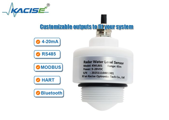 KWL801 নন-স্পর্শ রেডার ওয়াটার লেভেল সেন্সর 76GHz-81GHz ফ্রিকোয়েন্সি রেঞ্জ 65m পরিমাপ পরিসীমা এবং ±1mm নির্ভুলতা সহ